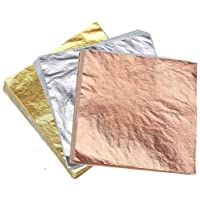 LATERN 300 Hojas Imitación Pan De Oro- Pan De Oro Rosa- Pan De Plata Para Proyecto Artístico- Artesanía Dorada…